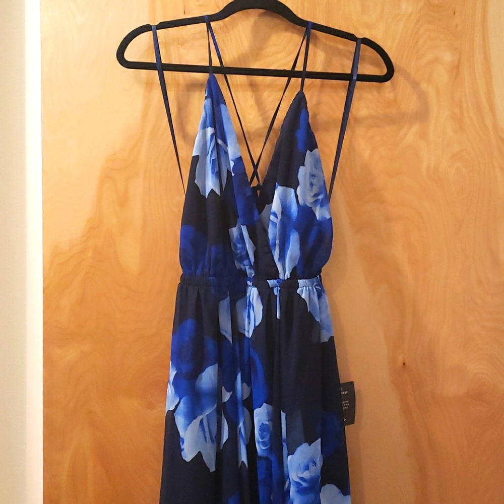 Floral blue dress